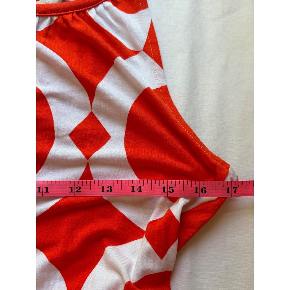 Banana Republic Orange White Geometric Circle Print Sleeveless Maxi Dress Small - Picture 6 of 11